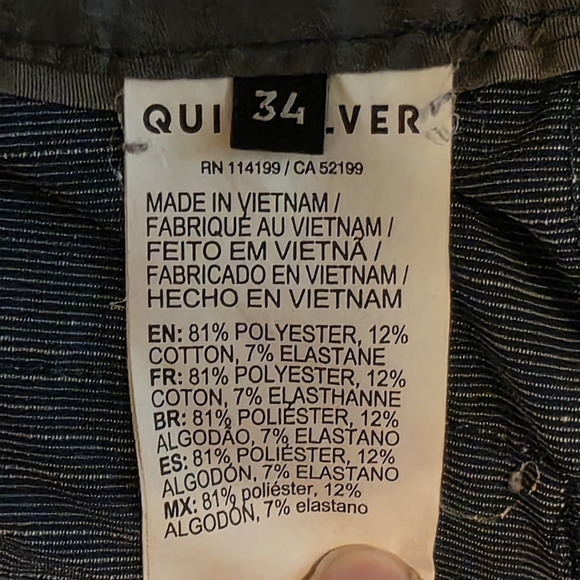 Quiksilver Amphibian Shorts Mens 34 Blue Hybrid Boardshorts Stretch Casual - Picture 4 of 5